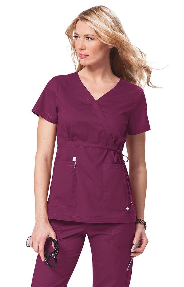 koi koi Classics Katelyn Women's 2-Pocket Scrub Top Wine / XXS