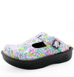 Sanosan Bella Comfort Slip-On Clogs in Heart Scribble