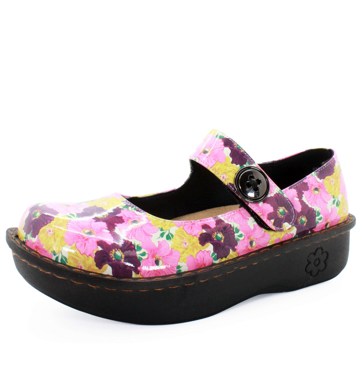 Sanosan Julia Comfort Mary-Jane Clogs in Bouquet Print
