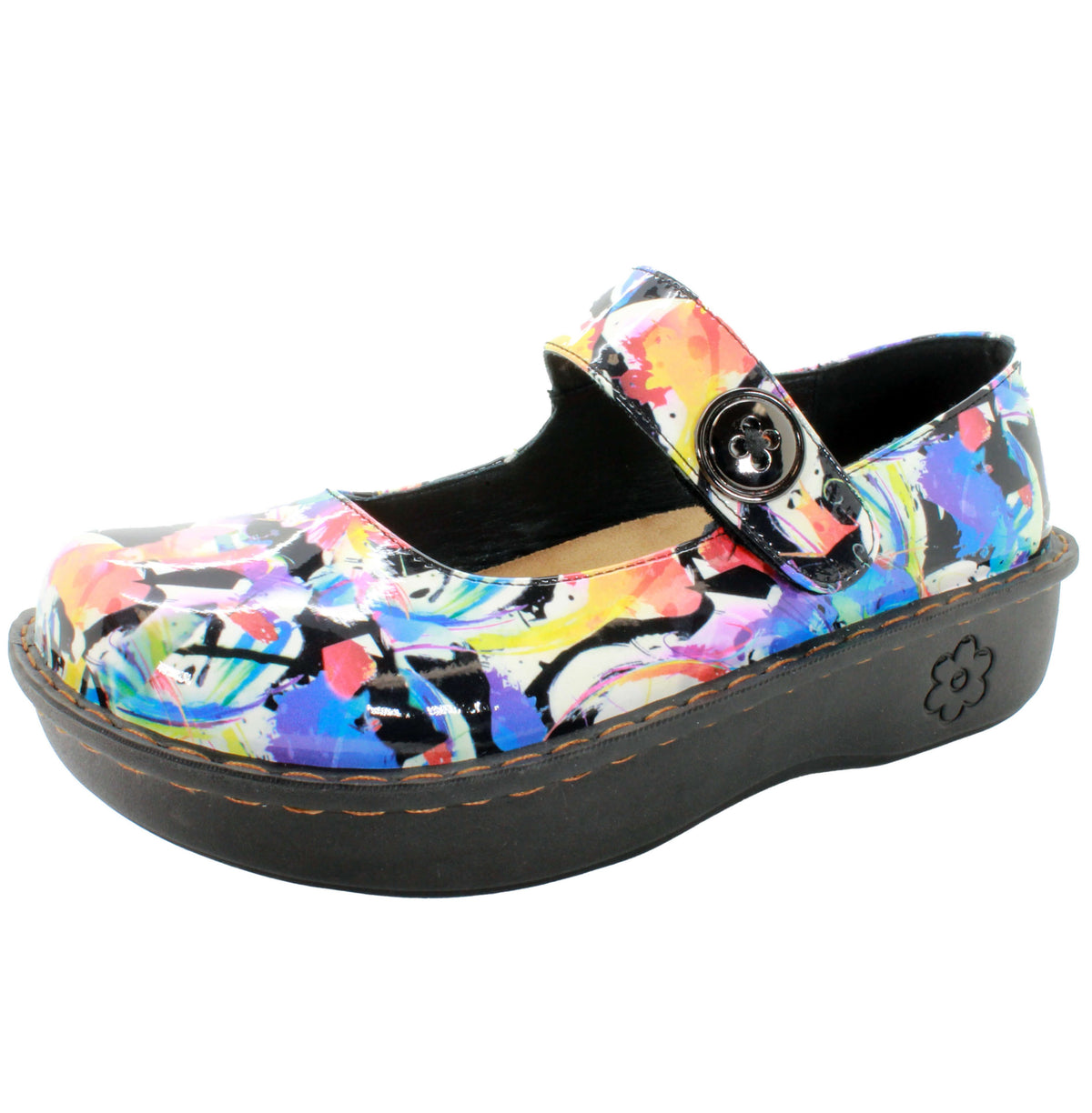 Sanosan Julia Comfort Mary-Jane Clogs in Splash Petal