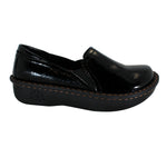 Sanosan Maria Comfort Slip-On Clogs in Black Crinkle Patent