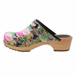 BJORK BJORK Maja Wood Colibri Printed Leather Clogs