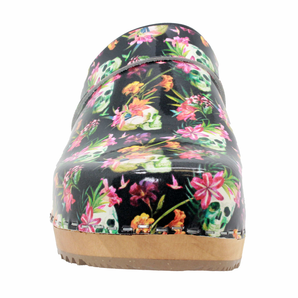 BJORK BJORK Maja Wood Moa Printed Leather Clogs