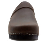 BJORK KLÄGN Men's Axel Leather Open Back Wooden Clogs