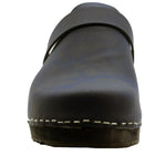 KLÄGN KLÄGN Men's Axel Leather Open Back Wooden Clogs
