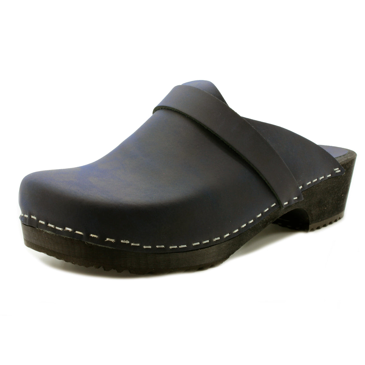 KLÄGN KLÄGN Men's Axel Leather Open Back Wooden Clogs
