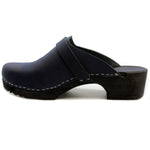 KLÄGN KLÄGN Men's Axel Leather Open Back Wooden Clogs