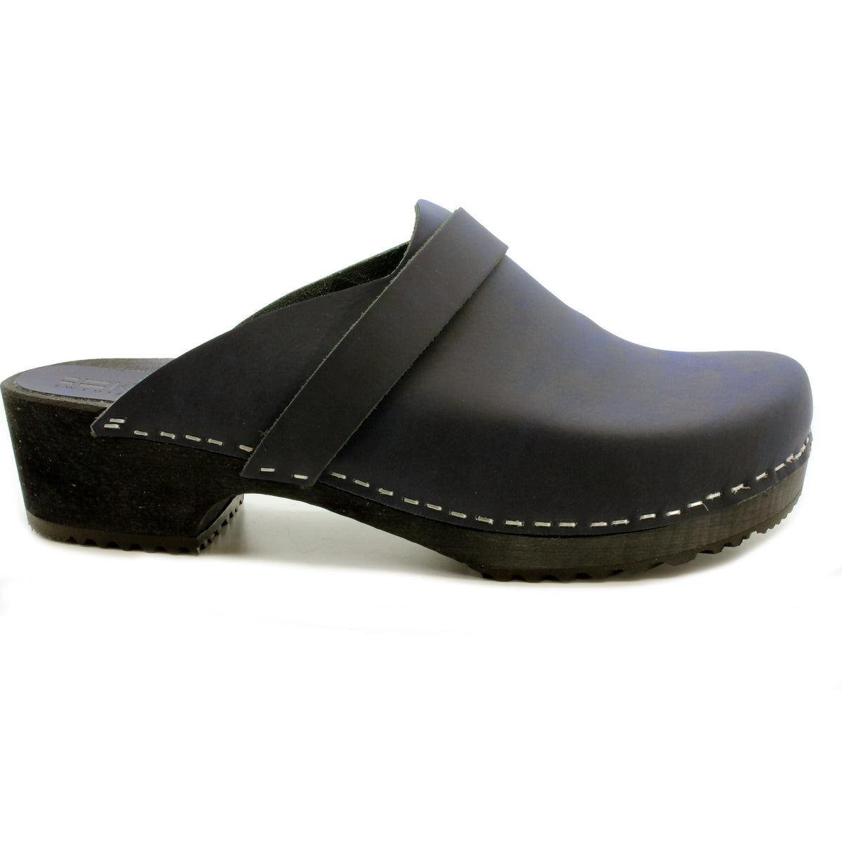 KLÄGN KLÄGN Men's Axel Leather Open Back Wooden Clogs