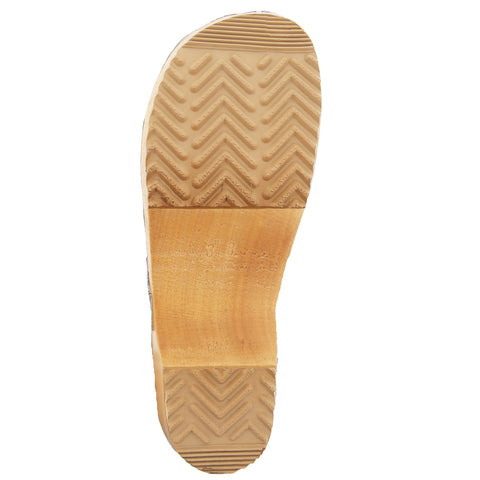 BJORK BJORK ALMA Swedish Wood Clog Cognac Leather Sandals