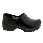 BJORK BJORK Women's Swedish Professional Black Leather Clogs