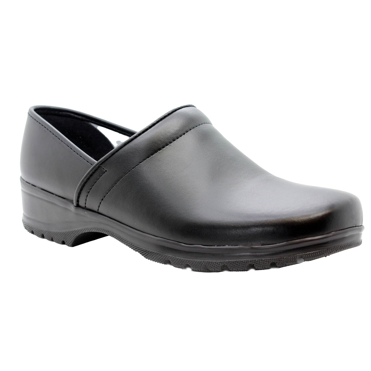 BJORK 670000-2-40 BJORK Men's Flex Pro Closed Back Black Leather Clogs Black / EU-40