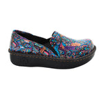 Sanosan Maria Comfort Slip-On Clogs in Mardi Gras print