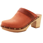 BJORK BJORK Maria Wooden Clogs in Vintage Oiled Leather