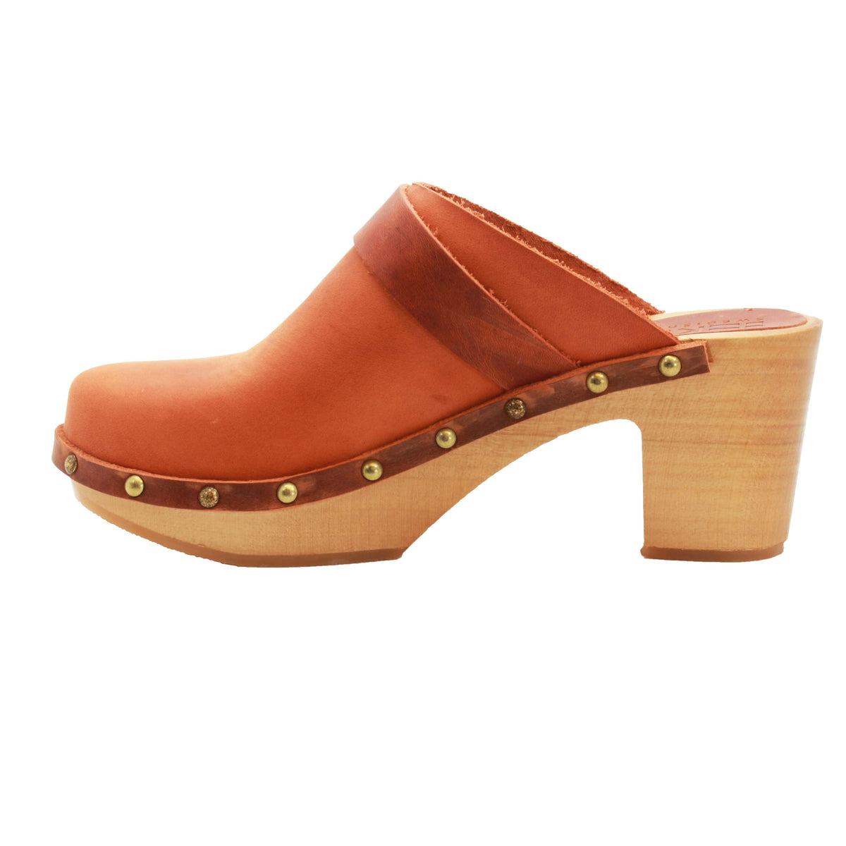 BJORK Maria Wooden Clogs In Vintage Oiled Leather - CLOSEOUT ...