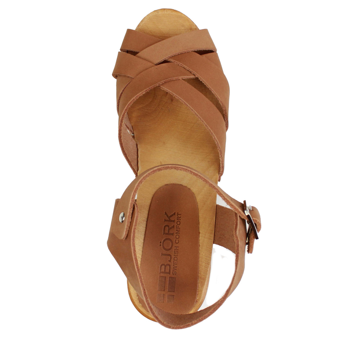 BJORK BJORK ULRIKA Swedish Wood Clog Sandals in Nubuck Leather