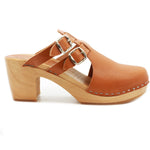 KLÄGN KLÄGN Brigetta Mid-heel Fashion Leather Wooden Clogs