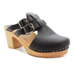 KLÄGN KLÄGN Brigetta Mid-heel Fashion Leather Wooden Clogs