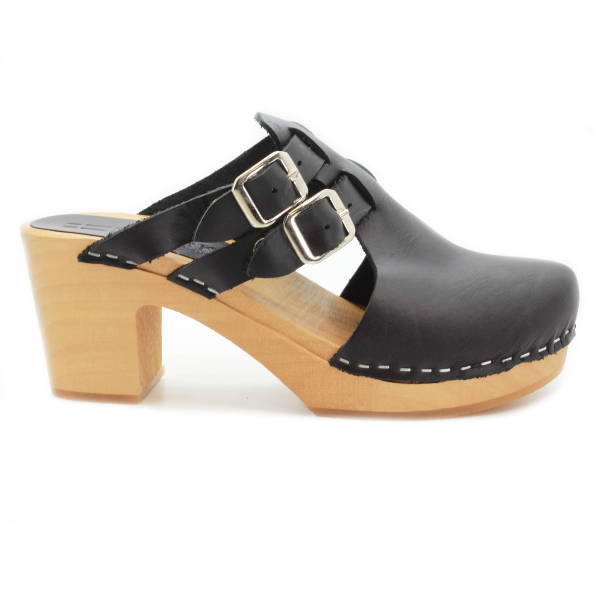 KLÄGN KLÄGN Brigetta Mid-heel Fashion Leather Wooden Clogs