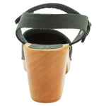 BJORK BJORK MARGARETA Swedish Wood Clog Sandals in Forest Green Oiled Leather