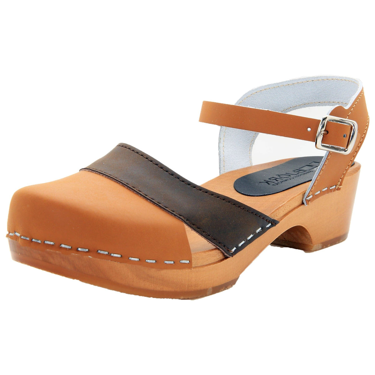 BJORK BJORK MILA Wooden Clog Sandals in Oiled Leather