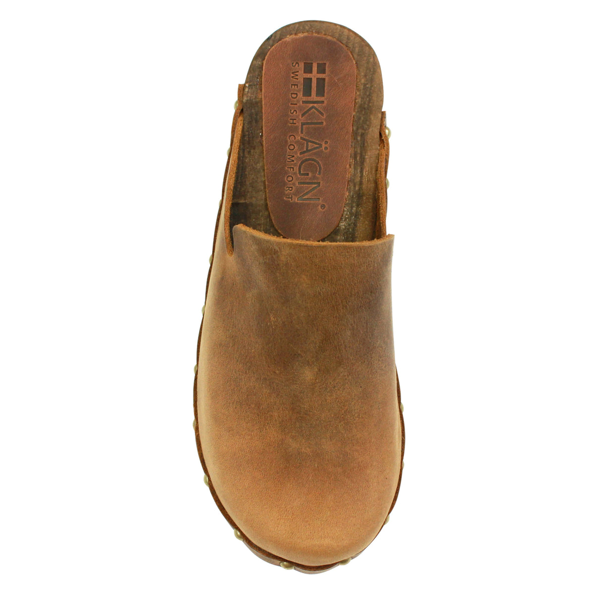 KLÄGN KLÄGN Elin Wood Open Back Full Grain Oiled Leather Clogs
