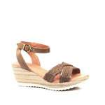 Dromedaris Lucy Leather Wedge Sandal