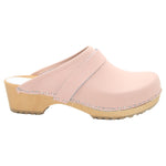 BJORK BJORK Maja Wood Open Back Pink Leather Clogs