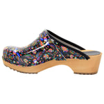 BJORK BJORK Araceli Wood Open Back Leather Clogs