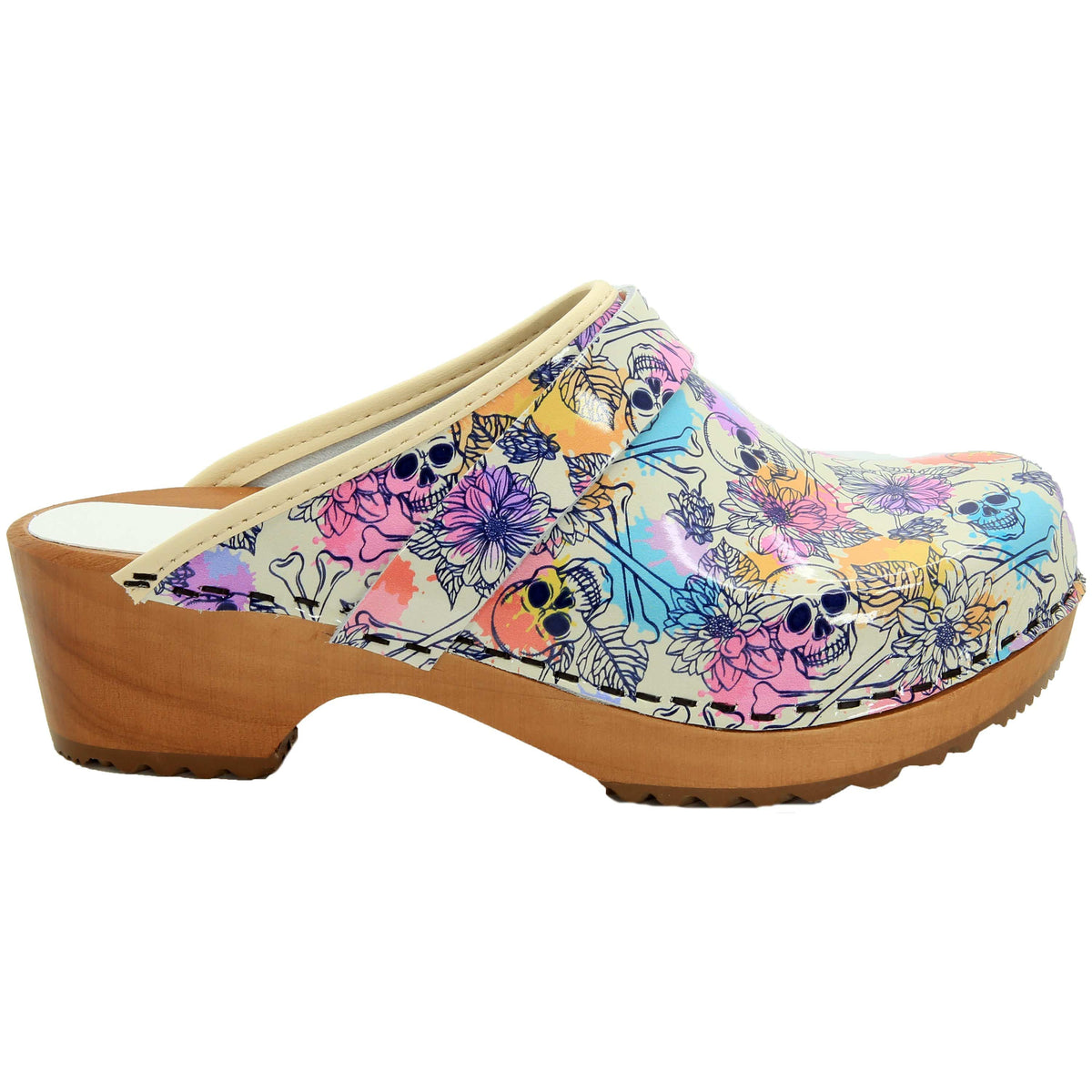 BJORK BJORK Bonita Wood Open Back Leather Clogs