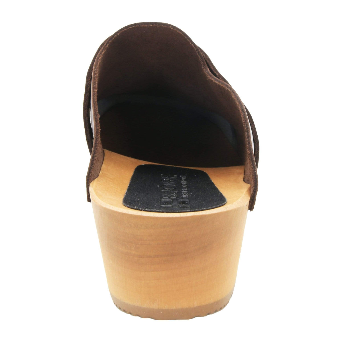 BJORK BJORK Pixie Wood Open Back Full Grain Leather Clogs
