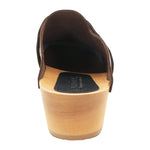 BJORK BJORK Pixie Wood Open Back Full Grain Leather Clogs