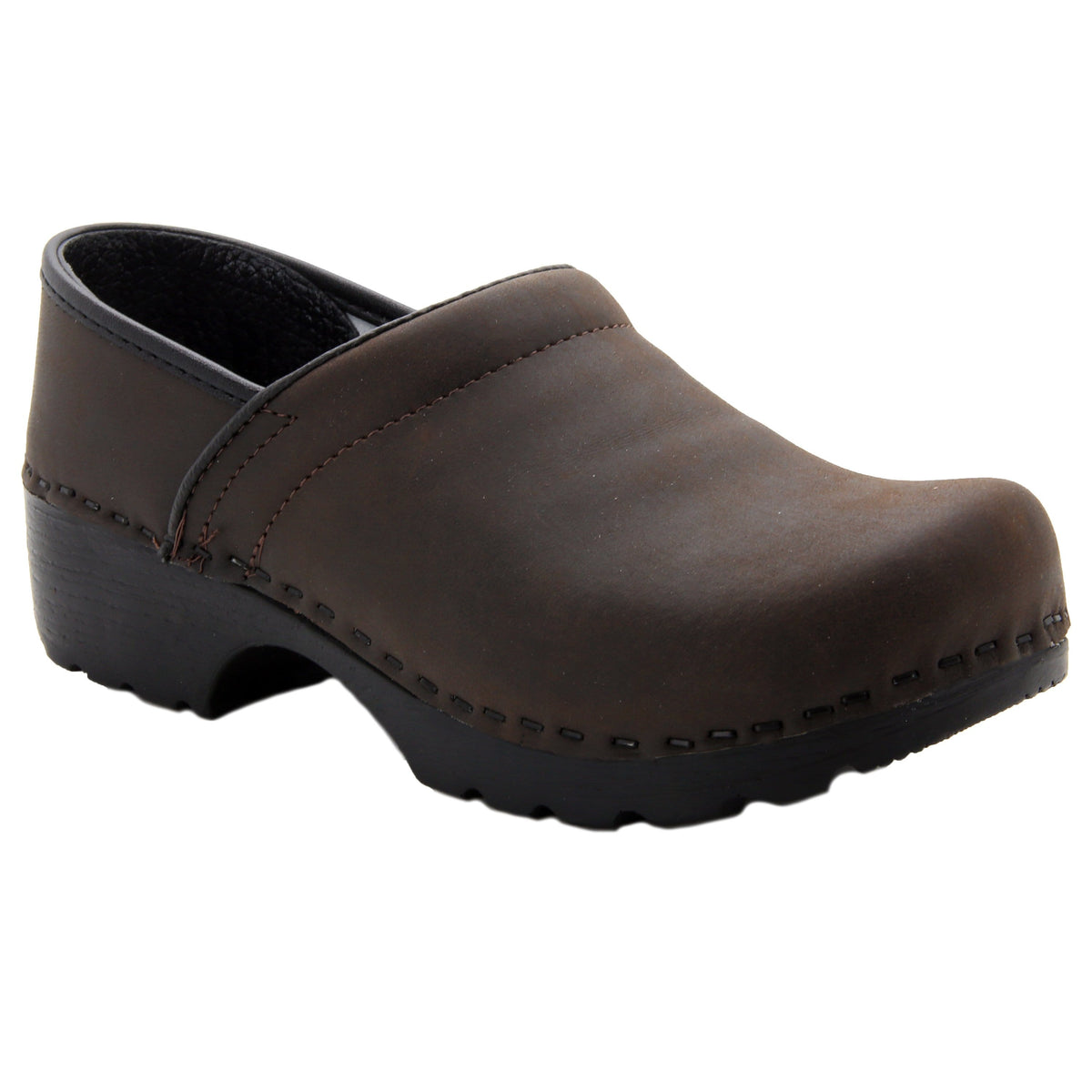 BJORK 657206-78-36 BJORK KARIN Swedish Women's Pro Oiled Leather Clogs Brown / EU-36