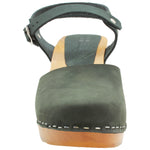 BJORK BJORK MARGARETA Swedish Wood Clog Sandals in Oiled Leather