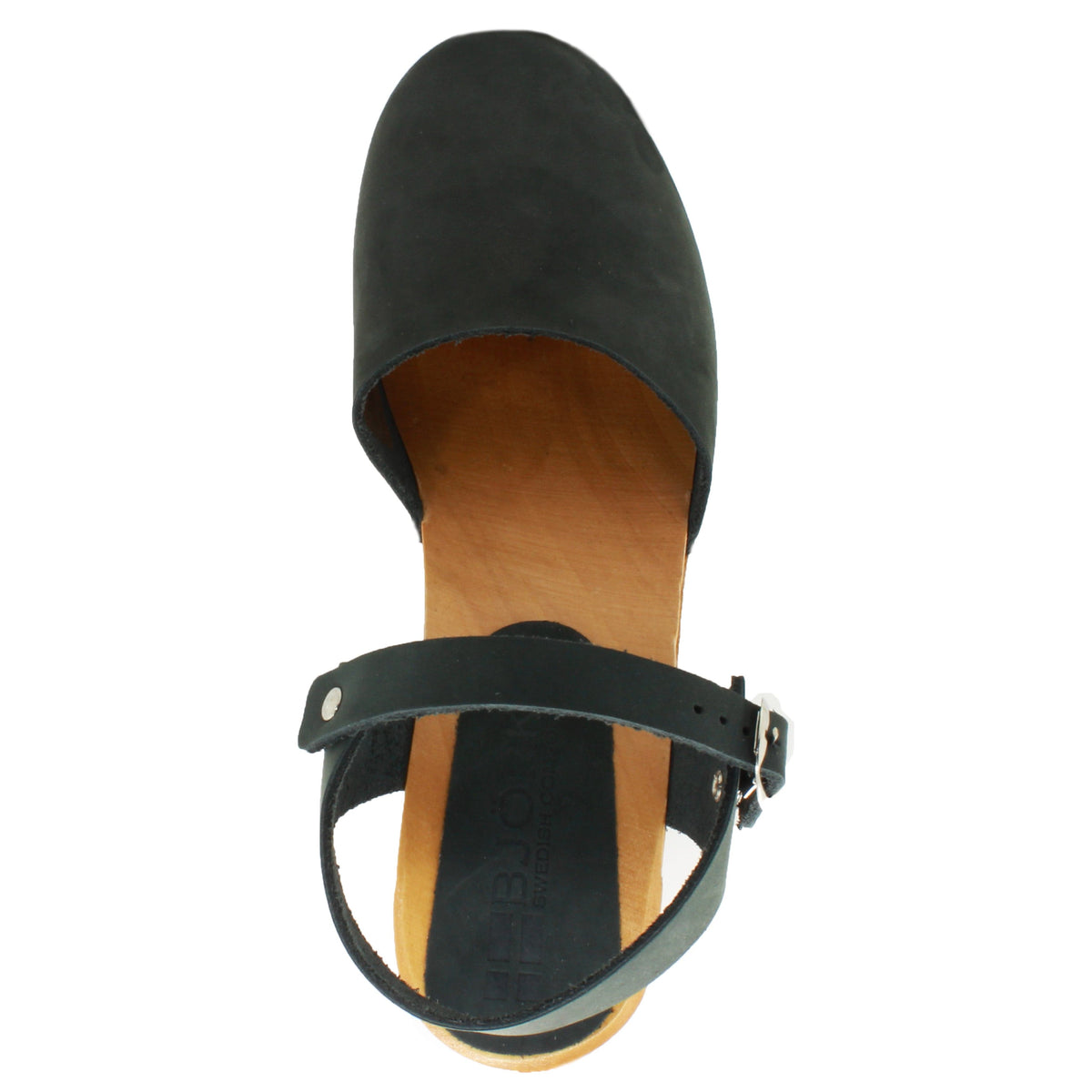 BJORK BJORK MARGARETA Swedish Wood Clog Sandals in Oiled Leather