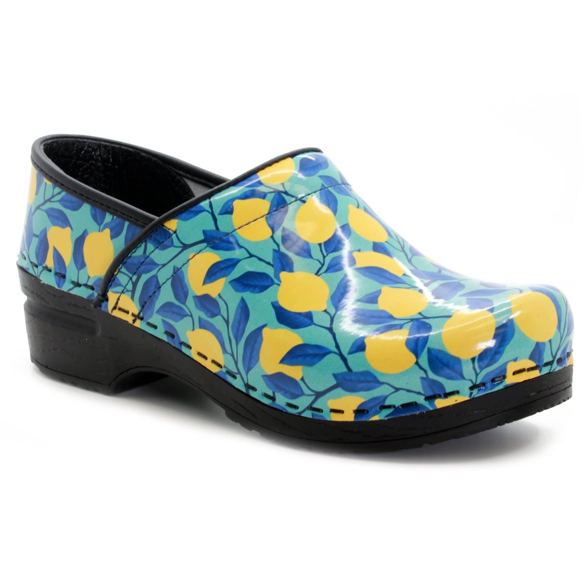 BJORK KLÄGN PROFESSIONAL Citron Printed Leather Clogs