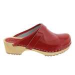 BJORK BJORK LEIA Wood Classic Open Back Patent Leather Clogs
