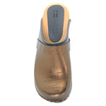 BJORK BJORK Maja Wood Open Back Croco Print Leather Clogs