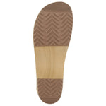 BJORK BJORK Maja Wood Open Back Brown Leather Clogs