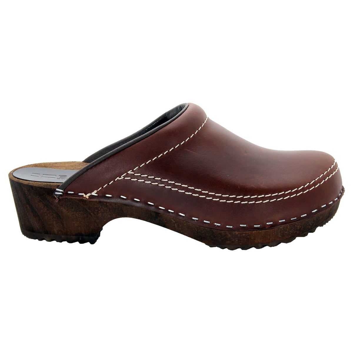 BJORK BJORK Men's Christian Wood Open Back Oiled Leather Clogs