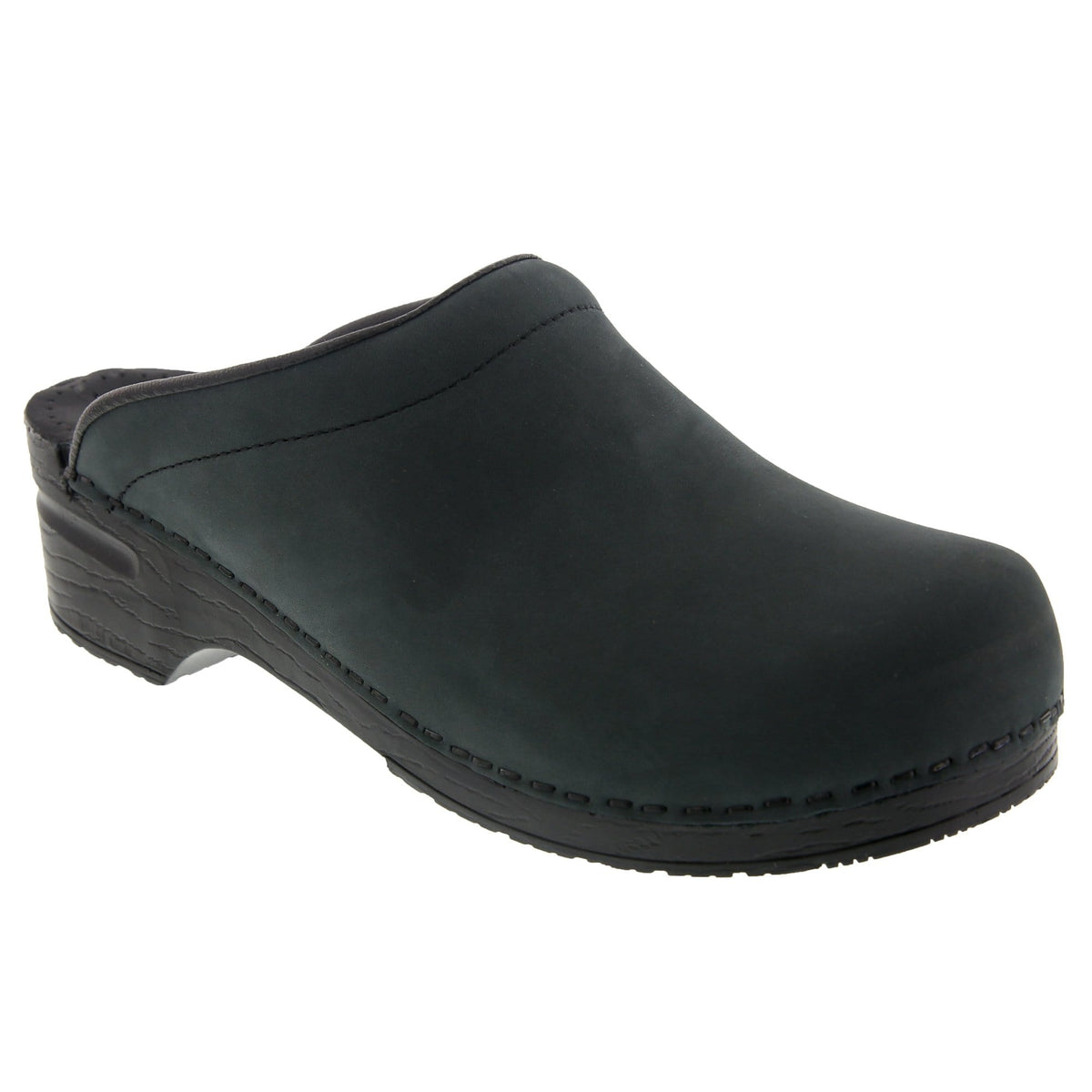 BJORK 750247-2-47 BJORK Men's SAM OPEN BACK Oiled Leather Clogs Black / EU-47