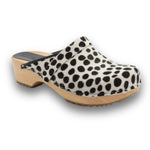 BJORK 600011-87-36 BJORK Safari Wood Open Back Dalmation Clogs Dalmation / EU-36