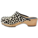 BJORK BJORK Safari Wood Open Back Dalmation Clogs