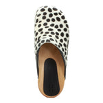BJORK BJORK Safari Wood Open Back Dalmation Clogs