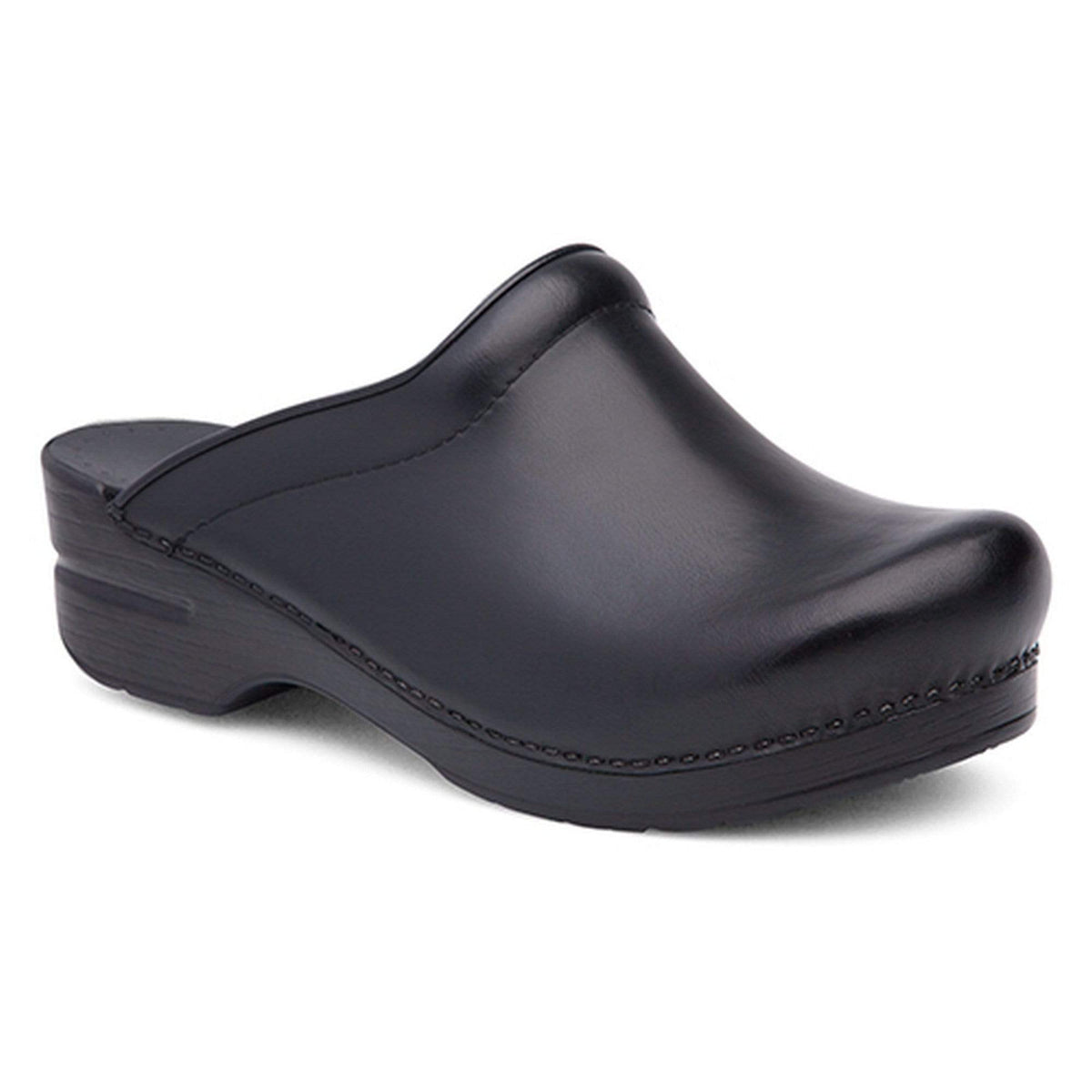 Dansko 847020202-35 DANSKO Sonja Black Cabrio Leather Open Back Clogs Black / EU-35