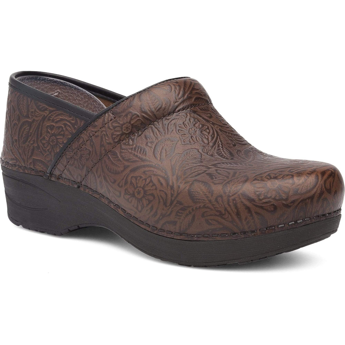 Dansko 3950530200-36 DANSKO XP 2.0 Floral Tooled Leather Clogs Brown / EU-36