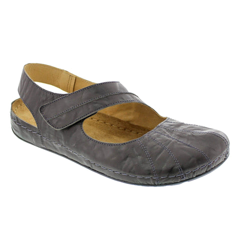 Sanosan 513741-81042-36 Sanosan Sheryl Clog in Crinkled Leather - Comfort Plus Grey / EU-36