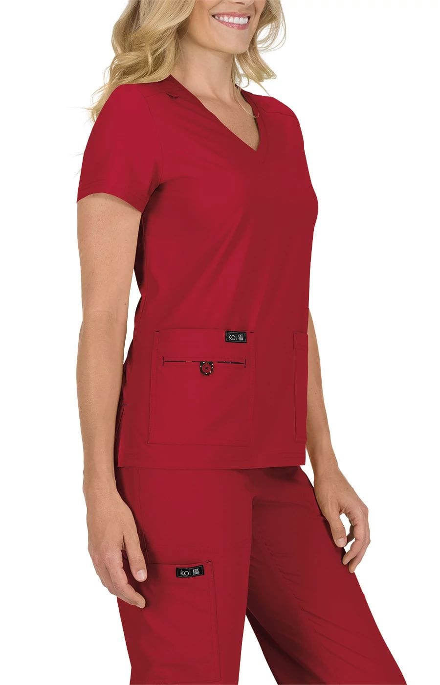 Adidas koi Basics Becca Women's 4-Pocket Stretch Scrub Top