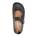 Sanosan Julia Comfort Mary-Jane Clogs in Pewter Croco patent