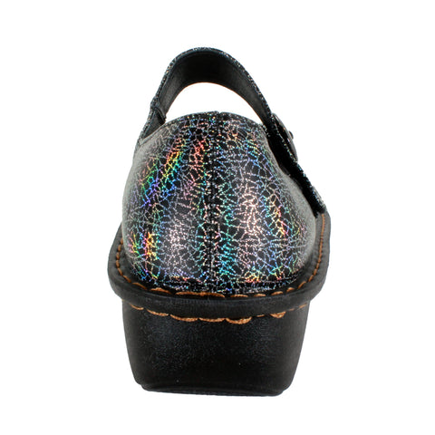 Sanosan Julia Comfort Mary-Jane Clogs in Silver Rainbow