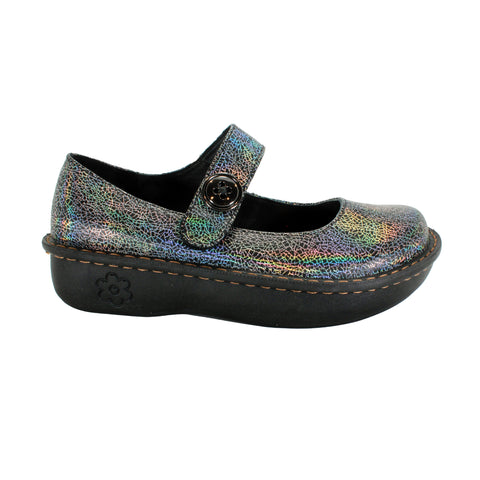 Sanosan Julia Comfort Mary-Jane Clogs in Silver Rainbow